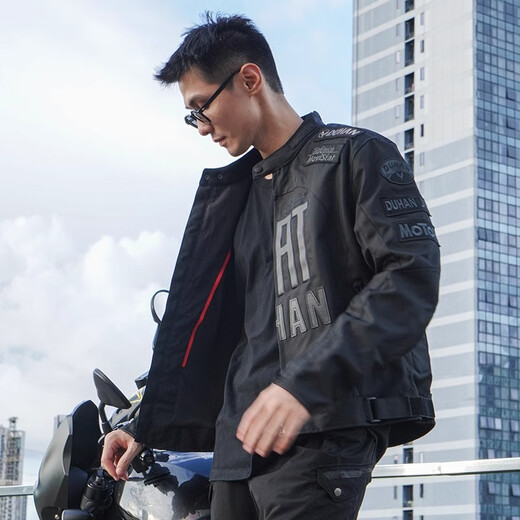 
Duhan motorcycle riding suits for men and women motorcycle four-season jacket racing suits street commuting anti-fall knight suits D-082 black tops - Honor version XL