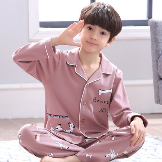 Jianfang Fat Boy Pyjamas Medium Large Children 12-15 Jahre alte lange Hosen Herbst und Winter Baumwolle Langarm Cartoon Boy Set 11165# gelber Hund XL Medium Kinder Version 170/120Jin [Jin gleich 0,5 kg]