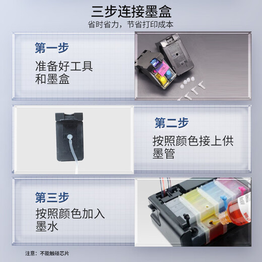 格能47墨盒连供适用惠普47XL墨盒hpdeskjet  4828 4877一体打印机黑色彩色连喷墨盒 四色墨水1套 尊贵版Plus连供-防回流