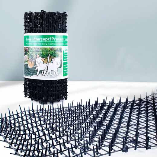 Anti-cat crawling thorn mat to repel cats, prevent cats from trampling on garden thorn mat net, anti-bed climbing sofa, thorn cat mat, black, width 45cm x length 4 meters, encrypted, thorn height 2cm, upgraded and thickened, anti-aging