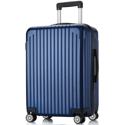 Fandia suitcase men's large capacity 26-inch student suitcase trolley bag women's universal wheel password leather box blue