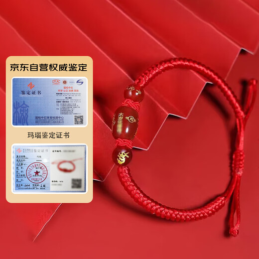 Ze Xinya Jade Red Rope Tai Sui Bracelet 2026 Year of the Horse Bracelet Amulet belongs to Horse, Rat, Ox and Rabbit, gift for men and women