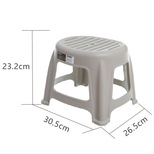 Xitianlong non-slip plastic stool thickened household small matza bathroom small bench simple foot-stepping small bench Glacier Gray 1 pack