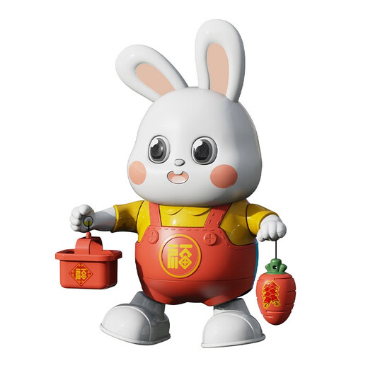 Yongjule's newborn baby 0-1 year old 3 to 6 months old practices head-up training singing and dancing little rabbit intellectual early education Charging version: New Year's dance little rabbit [48 songs]