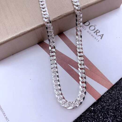 Fei Shengji pt950 platinum Cuban necklace platinum necklace men and women couples 999 necklace sweater chain men and women 4 mm wide 50 cm long