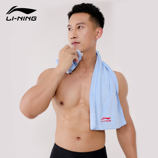 Toallas de natación de Li Ning (Li-Ganning) para hombres, mujeres, adultos y niños universales para niños, entrenamiento de agua de secado rápido de toallas deportivas de baño LNQT869-1 azul [30*100cm]