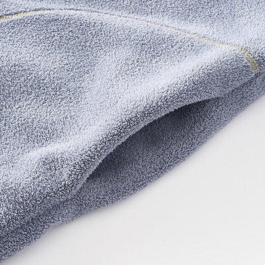 Fenten Couple Pajamas Thickened Double-sided Warm Velvet Autumn and Winter Lapel Long Sleeve Simple Warm Home Clothing Set Light Gray Blue-Men's 2XL