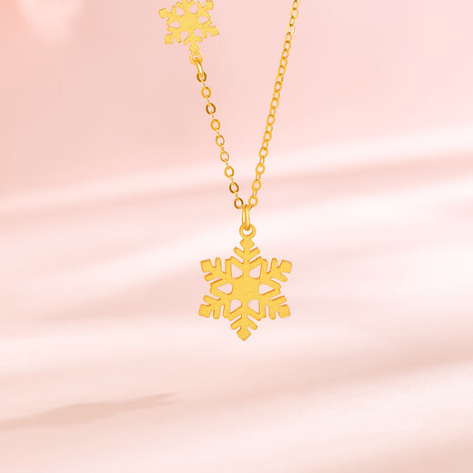 Saturday Fu 5G craft gold necklace women's snowflake candy pure gold pendant price A0612360 about 3.25g 40+5cm