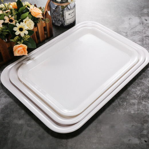 Perfect tea tray saucer A5 melamine tray environmentally friendly material dessert tray rectangular tray canteen rice tray white