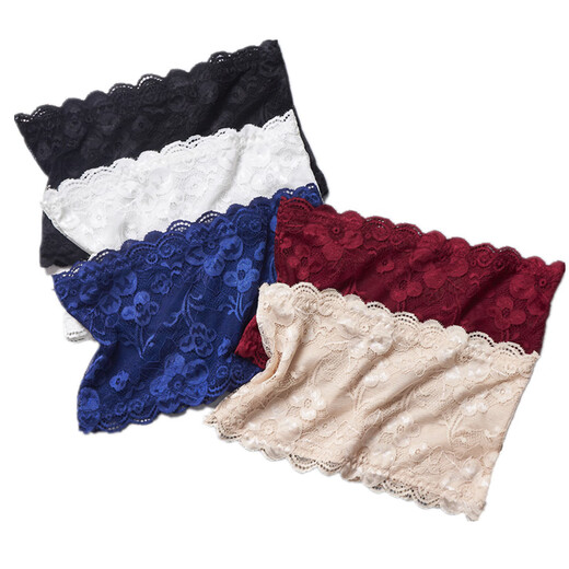 Lace sexy sexy bra strapless strapless bra for women without wires, white L (120-140Jin Jin equals 0.5kg)