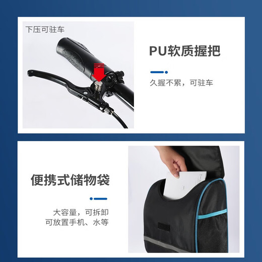 HOEA德国助行车膝盖助行器带轮带坐可折叠便携脚踝骨折单腿代步车神器 时尚蓝色助行车-9225