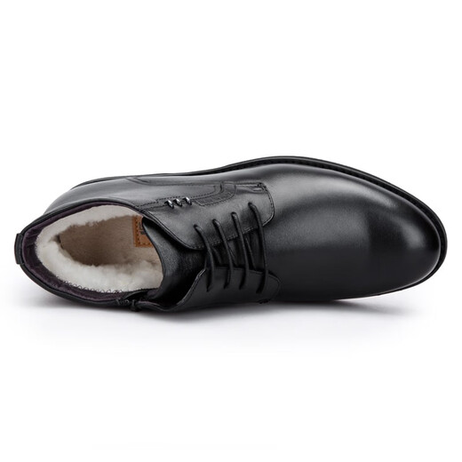 Cruiser 3513 Lederstiefel Herren Winterwolle warmes Fellschuh echte Leder nicht rutschfeste Kleidung-resistente High-Top-Baumwollschuhe 9912C Schnürung 44