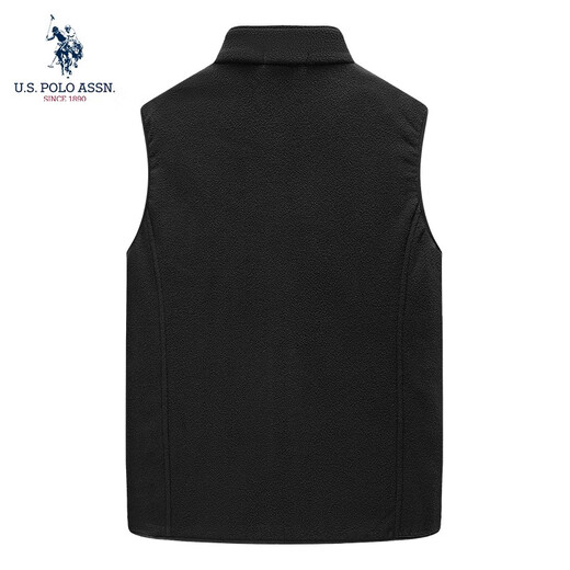 U.S. POLO ASSN.US Fleeceweste Herren Stehkragen Herrenweste Herbst und Winter Fleeceweste Herrenweste Herren warme Jacke Herren KXL32589 Schwarz M