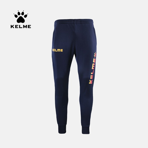 Kelme / Karme Kinderfußballbein Hosen Hosen und Frauenbasketball -Trainingshosen Studenten, die Strickpants über Sporthosen leiten 3883 Navy Green 130