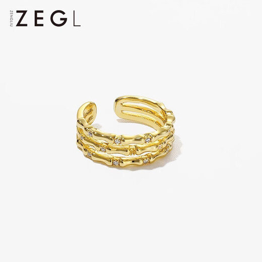 ZEGL real willow gold unicorn ring, high-end anniversary gift, model A, US size 6, inner circumference about 52mm, size 6