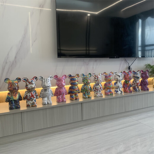 Miru Love Bear Internet celebrity children's room decorations living room light luxury TV cabinet wine cabinet cartoon violent bear ornament small doll 28cm big explosion