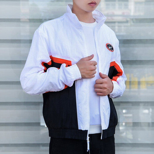 Nike (Nike) Veste masculine Spring and Automne Nouvelle-Fashion Sportswear Veste respirante confortable Top Contord Clothing CK2218-010 AV9756-100 / Blanc et Black Splicing XL