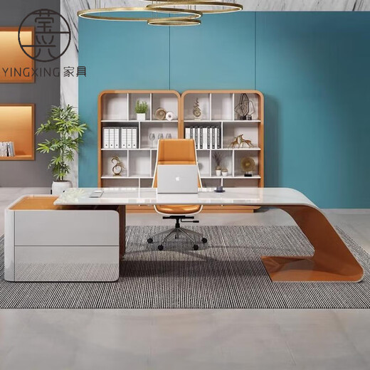 Yingxing painted boss desk, fashionable and personalized desk, simple and modern manager desk, president's office desk and chair combination 1.8m left side cabinet (long cabinet)