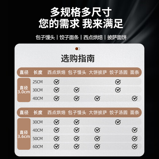 Double-gun rolling pin household solid wood rolling pin red sandalwood rolling pin recommended by the store manager 3.0*30cm