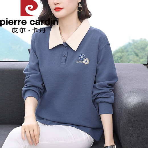 Sweat-shirt à manches longues à manche à manches longues pour femmes 2024 Spring and Automne Nouveau col polo