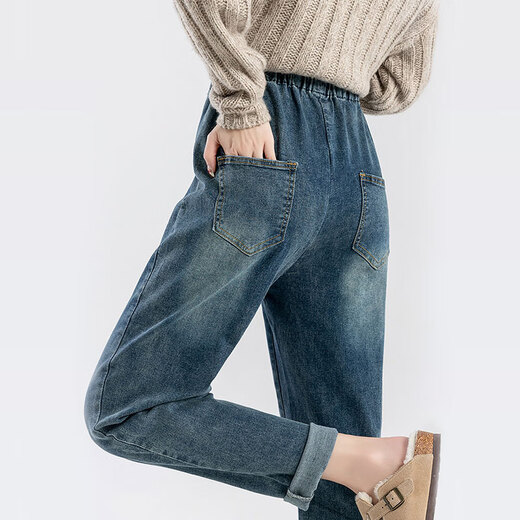 Les pantalons de maternité bonaux portent un jean, un pantalon papa lâche, un pantalon grand-patte, un petit costume de maternité décontracté, un pantalon de maternité [style de cordon] L Taille 105-120jin [Jin est égal à 0,5 kg]
