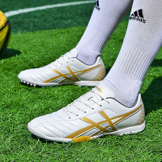 Senses zapatos de fútbol uñas rotas tf hombres y mujeres zapatos para niños adultos para jóvenes para el entrenamiento anti-deslizamiento de la hierba artificial examen de entrada de la escuela secundaria zapatos de goma de cuero 2022 uñas rotas de platino 40 [calcetines + placa protectora + bolsa de zapatos]
