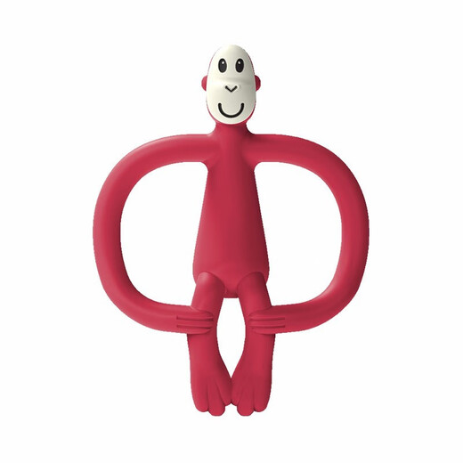 MATCHSTICK MONKEY British Match Monkey Teether Baby Soothes Molars No Tail Tailed Anti-eating Hand Bite Teether Can Be Boiled Professional Teether Oral Health Gift Box-Red