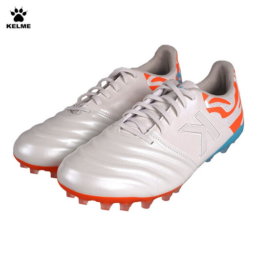 Kalmet Tannoy Fußball Kalmet TLSS Joint Ease Series Short Nails Human Grass Red Orange Tiger Pattern MG Känguru-Leder-Fußballschuhe Weiß Blau Orange 8242ZX1105-173 40 (250 mm) US7