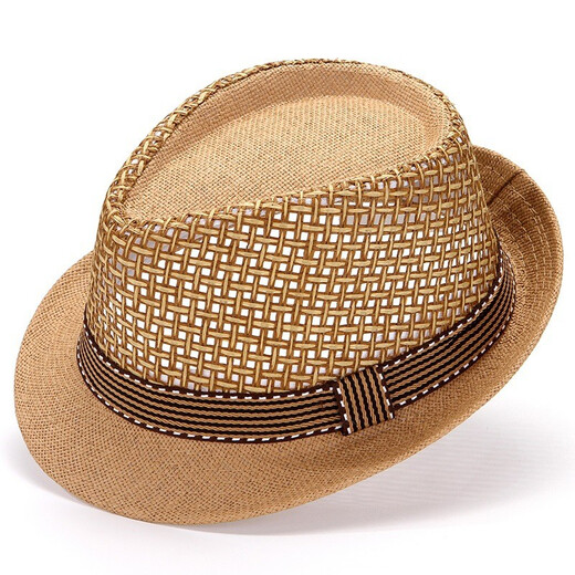 Tuzun (kingtrip) middle-aged and elderly hat men spring and summer dad sun hat topper grandpa mesh breathable straw hat sun hat deep khaki
