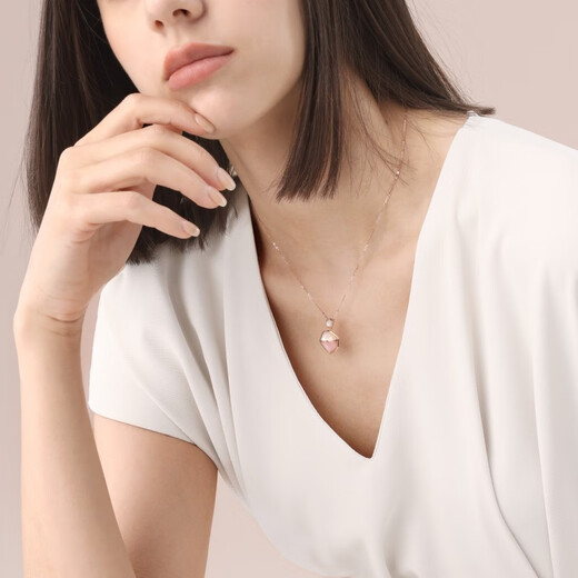 EMPHASIS Aifei poetry series 18K gold mother-of-pearl pendant rose gold 90957P does not include necklaces and pendants