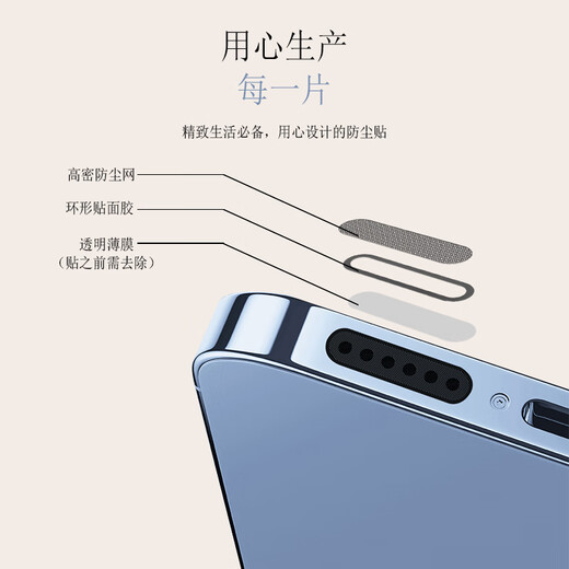 ESCASE 手机喇叭孔防尘网贴 扬声器防尘贴 听筒防尘贴 充电口堵头听筒网贴20只装配镊子