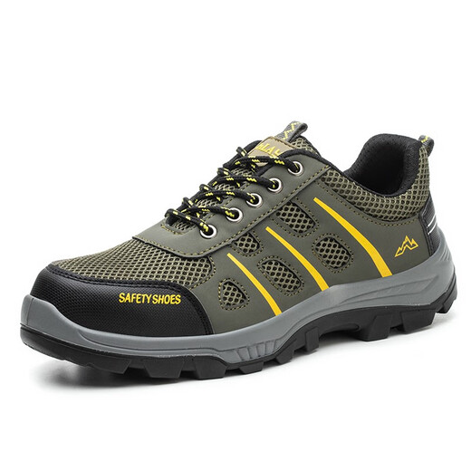 Twelve Lingzhi Labor Protection Shoes Men's Breathable Anti-odor Steel Head Anti-Smashing Anti-Puncture Solid Sole Wear-resistant LA Work Safety Shoes Mountaineering Model [Model of Mountaineering] Anti-Smashing Anti-Puncture 6035 39
