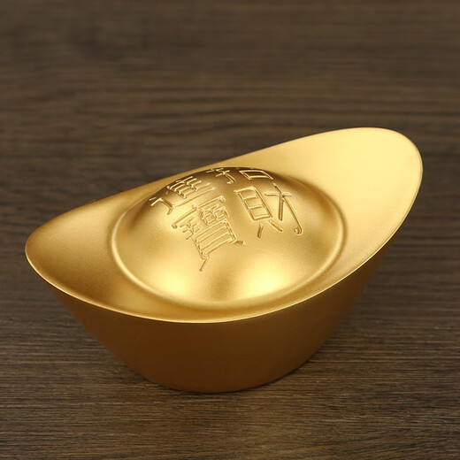Jishantang Solid Brass Gosdated Sintot Dornmants Home Office Desktop Coremer New Home Открытие подарочных подарков 5 см Медной слиток (песчаное золотое стиль)