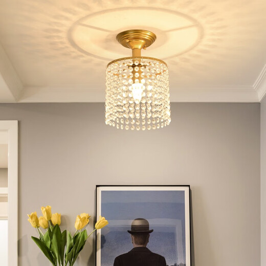 Yunyu European-style corridor lights, corridor entrance creative lighting, stairs entrance lights, entrance passage, small chandelier, crystal lamp, 9889-diameter, 20CM, height, 32CM