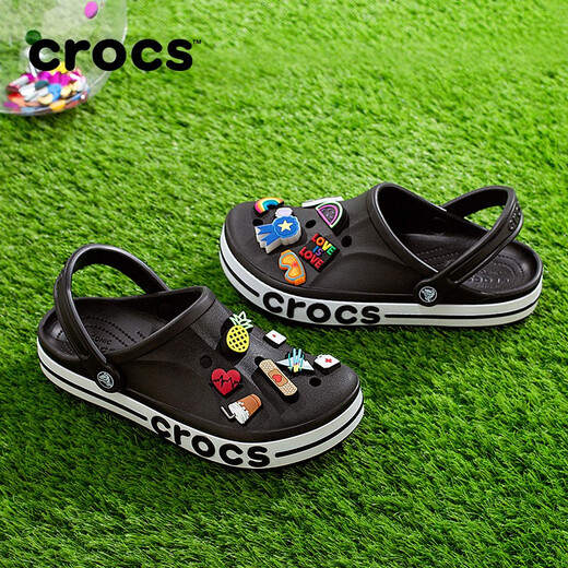 Crocs Crocs Crocs Crocs Bela Crocban Lightweight Wear-Resistant Slip-on Casual Shoes|205089 Black/White-066 41/42(260mm)