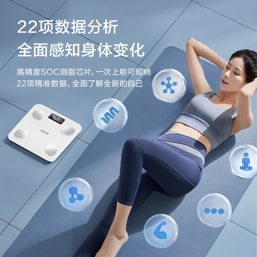 Xiangshan Kangmei Body Fat Scale Intelligent Body Fat Scale Electronic Scale Human Scale Home Weight Loss 22 Data Kammoy Upgraded Body Fat Scale LCD Display [Rechargeable Model]