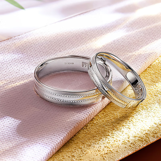 Pt.Charm new platinum ring men and women couple ring live adjustable pt950 platinum pair ring gift wedding ring women's ring if not in stock can be customized 3.5g as an example