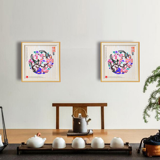 Yanyunzhou Weixian handmade paper-cut crafts panda ornaments Chinese style special gifts for foreigners abroad. A perfect American treasure panda (large size 26*26cm)