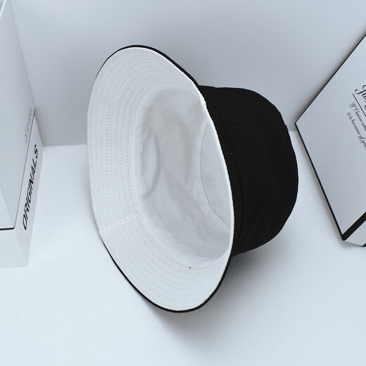 
Mi Lan MIELANAT double-sided fisherman hat men and women summer Korean style student versatile fashion trend sun shading round face couple hat double-sided wear-black/beige men and women (one size 56-58cm)