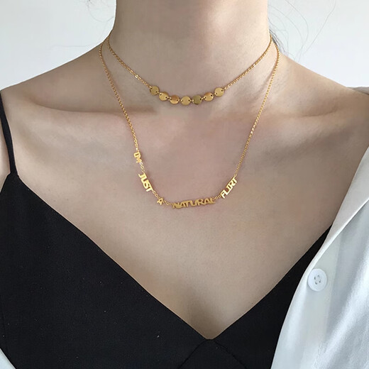 Chinese Valentine's Day gift 14K gold design necklace for women versatile accessories clavicle chain short style gold chain length 36+4cm