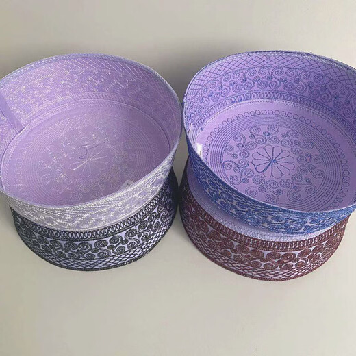 Hong Kong Rou summer Hui hat men's ethnic minority men's small white hat Xinjiang Linxia embroidered hat white embroidered 55