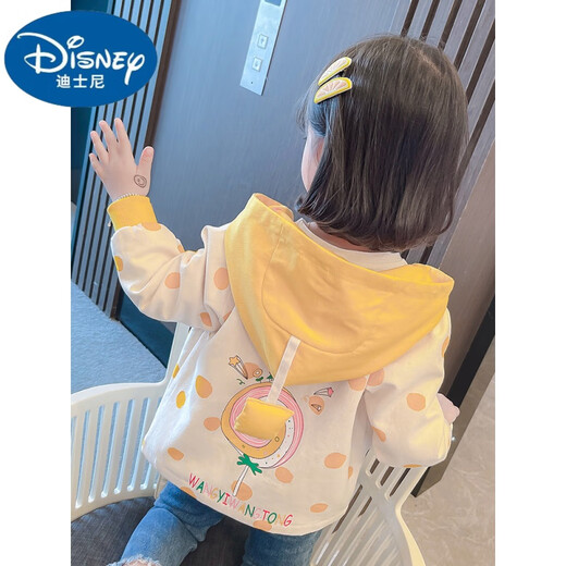 Джадка Disney Girls Модная и модная весна и осень 2025 года Новая девочка осенняя одежда Детская ветряная ветряная ветка Топ с желтой весной и осенью в стиле 110 (рекомендуется 98-105см 3-4 года)