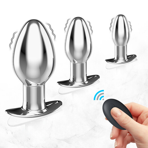 Vertrauliche Lieferung von Hinterhof-Metall-Vibrations-Analplug, kabelloser Fernbedienung, magnetischer Aufladung, Hinterhof-Plug, Sexspielzeug, Outdoor-Ankermodell – Siebenband-Sexspielzeug mit starkem Schock in Größe M für Paare