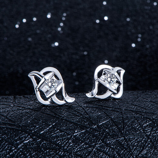 Saturday Fortune Girl Fashion 18k Gold Diamond Earrings Angel Kiss KGDB091275 About 10 Cents Birthday Gift