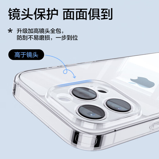 品胜 适用苹果16Pro手机壳iPhone16Pro保护套简约透明 防摔抗指纹耐磨超薄超透网红软边 透明
