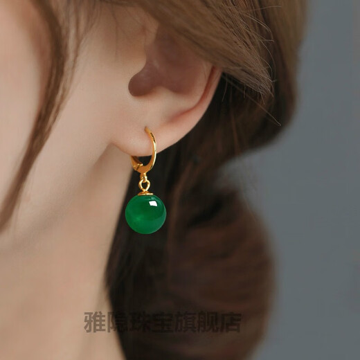 Yayin Jade Color Earrings Green Chalcedony Earrings Women's Classic Chinese Style Earrings 2022 New Earrings Earrings Classic Green