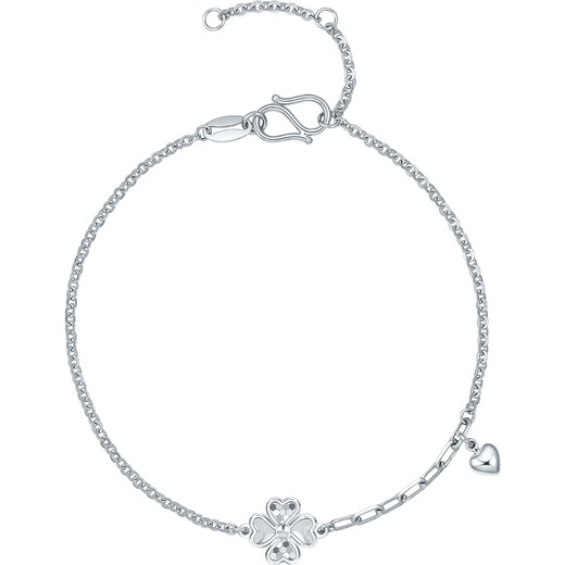 Saturday Fu PT950 platinum bracelet women's four-leaf clover bracelet birthday gift B0714170 about 2.77g