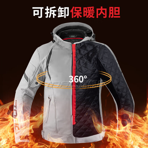 TNAC Tuochi Motorcycle Winter Cycling Clothing Composite Bat Waterproof Commuting Motorcycle Travel Anti-fall and Wear-Resistant Motorcycle Clothing Four Seasons Time and Space Gray Composite + Velvet Tianma Black Winter Warm Suit XL