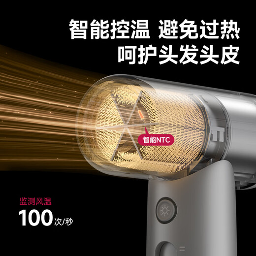 Cool Shark Super Mini Small Portable High-speed Hair Dryer National Subsidy for Business Travel Strongly Recommended Low-Power Student Dormitory Constant Temperature Protection Hair Dryer for Girls Gifts Birthday Small Gifts Moonlight Silver (Portable Travel)