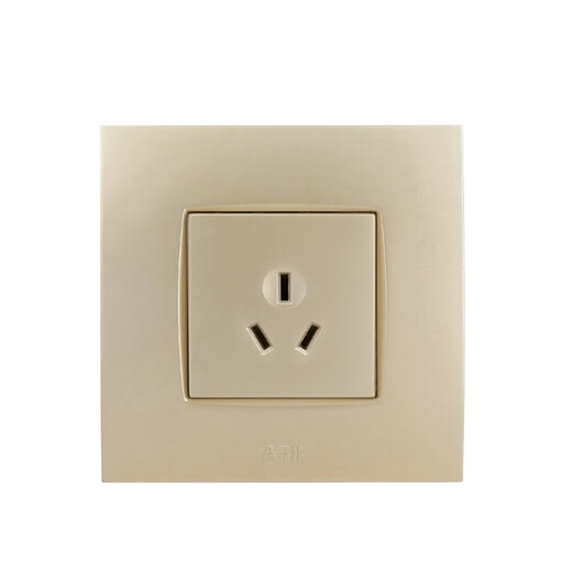 El marco de acero del panel de zócalo del interruptor está hecho de Yipiao Gold One-abre un paquete familiar de tres orificios de tres hoyos 16 A, doble control con alambre AU13553-PG